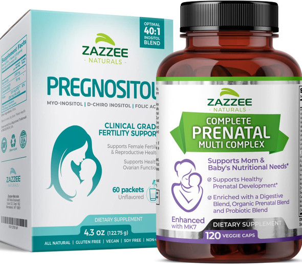 Zazzee PREGNOSITOL Easy-Tear Packets and Extra Strength Prenatal Multi Complex
