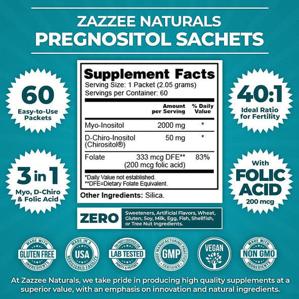 Zazzee PREGNOSITOL Easy-Tear Packets and Extra Strength Prenatal Multi Complex