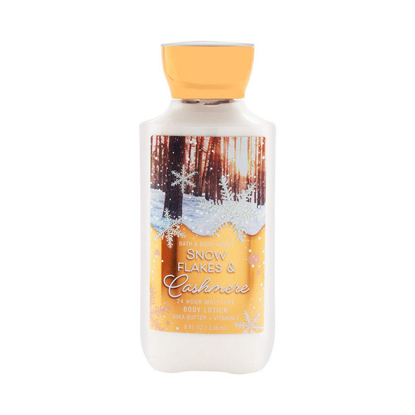 Bath & Body Works 24 Hr Moisture Body Lotion, Snow Flakes and Cashmere, 8 Ounce