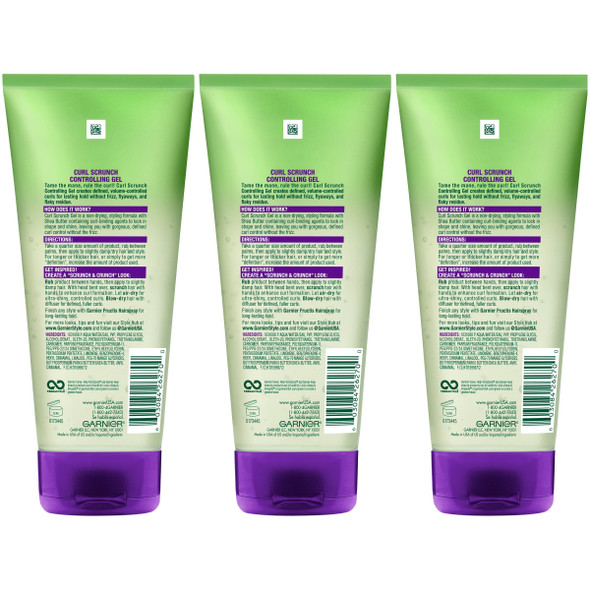 Garnier Hair Care Fructis Style Curl Scrunch Controlling Gel for Curly Hair, 3 Count