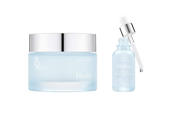 9 wishes Hydra Ampoule Serum  Cream  Boost Skin Hydration  Powerful Moisturizer with Hyaluronic Acid  Coconut water