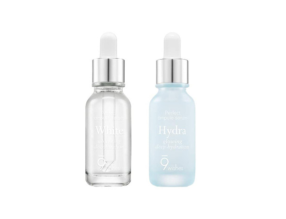 9wishes Skin White and Hydra Serum Set  Hydrates and Revives Skin  Daily Skin Care Routine