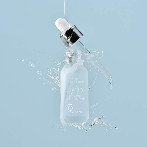 9wishes Hydra Face Ampoule Serum 0.85Fl. Oz  Ultra Moisturizer Skin Serum Soothing Calming with Coconut Water  Hyaluronic Acid Serum  Hypoallergenic Skincare Relief Natural Facial Serum