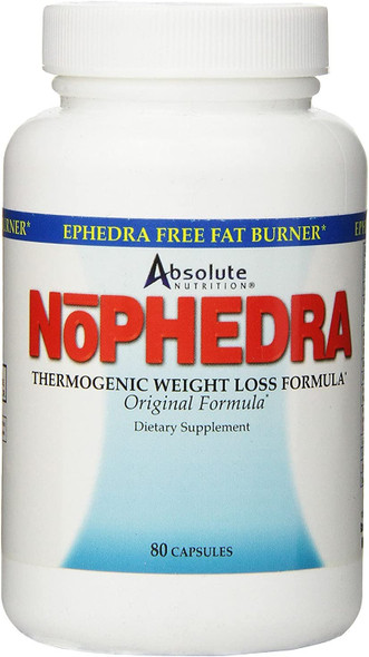Absolute Nutrition Thermogenic Fat Burners Nophedra Capsules 80 Count Bottle