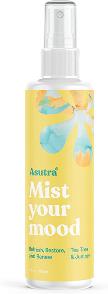 ASUTRA Tea Tree  Juniper Essential Oil Blend MultiUse Aromatherapy Spray 4 fl oz  for Face Body Rooms  Linens  Car Fabric and Bathroom Freshener  Refresh  Rejuvenate Skin