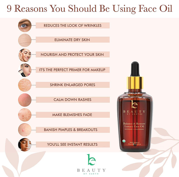 Organic Face Oil  Balance  Restore Facial Oil Best for Oily Acne Prone or Problematic Skin Organic  Organic Face Oil  Glowing  Radiant for Dry Normal or Sensitive Skin Brightening Oil