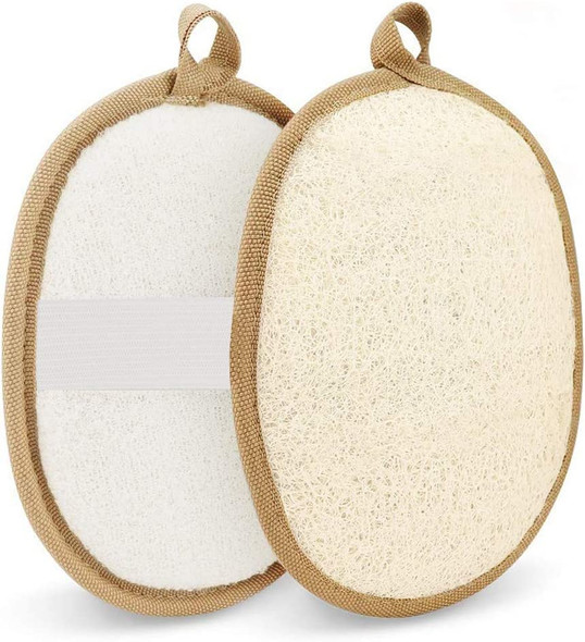 Exfoliating Loofah Sponge Body Scrubber  Pack of 2 Natural Loofah Sponges Shower Body Exfoliator Scrubbing Pads for Removing Dead Skin