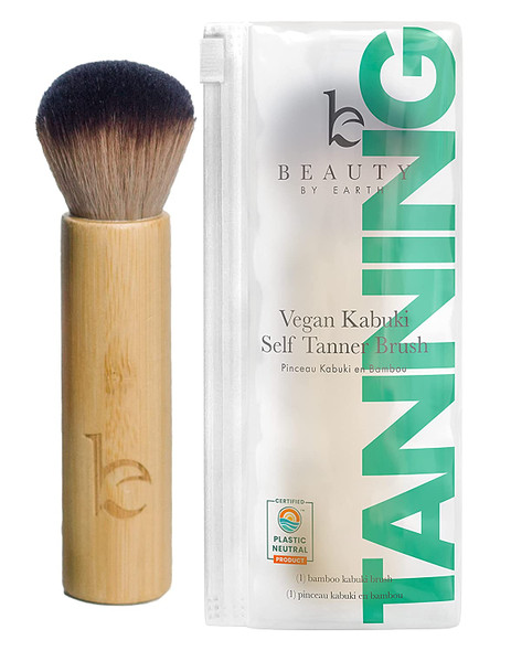 Beauty by Earth Self Tanner Brush  Kabuki Brush for Face Foundation Brush Makeup Brush for Fake Tan Sunless Tanner Makeup Brushes Self Tanning Mitt for Self Tan Self Tanning Mousse Blending Brush