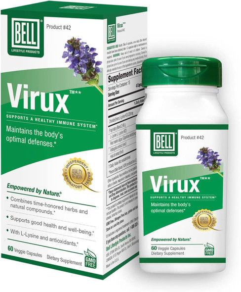 Bell Virux L Lysine and Red Marine  Natural Herbal Blend Unique Supplement to Boost The Immune System Lysine 1000mg Capsules Sold Directly by The Manufacturer