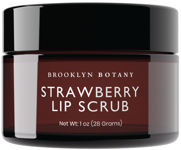 Brooklyn Botany Lip Scrub Exfoliator 1 oz  Lip Moisturizer for Dry Lips and Chapped Lips  Gentle Lip Exfoliator for Smooth and Brighter Lips  Strawberry Flavor