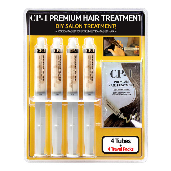 CP1 Premium Professional Hair Mask Deep Conditioning Keratin Protein Hair Treatment for Dry Damaged Hair Ceramide Repair System 25ml x 4 Tubes free additional 4 travel packs