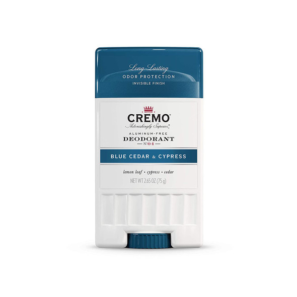 Cremo Blue Cedar and Cypress AluminumFree Deodorant 2.65 Oz
