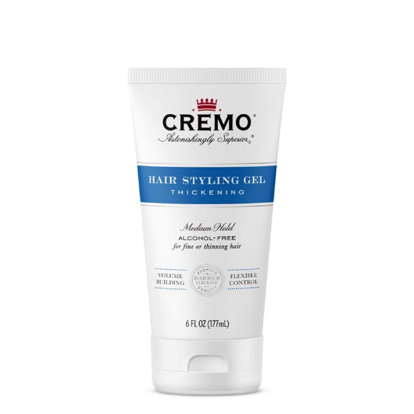Cremo Barber Grade Hair Styling Gel Thickening Medium Hold Formula 6 oz