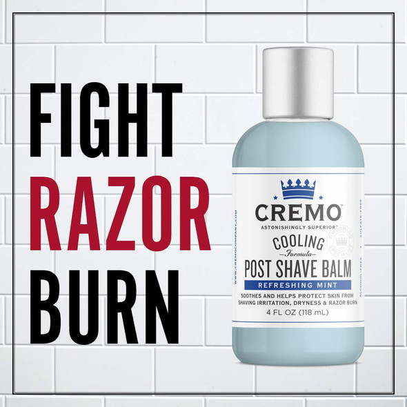 Cremo Cooling Formula Post Shave Balm Soothes Cools And Protects Skin From Shaving Irritation Dryness and Razor Burn 4 Oz