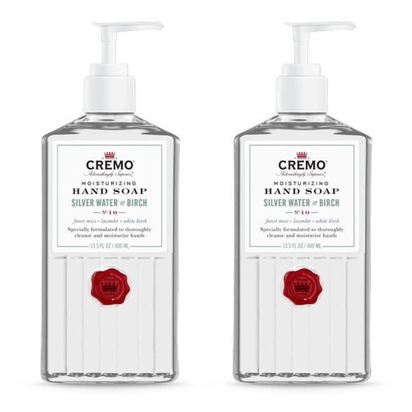 Cremo Silver Water  Birch Hand SoapThoroughly Cleanse Dirt  Oil 13.5 Oz 2Pack