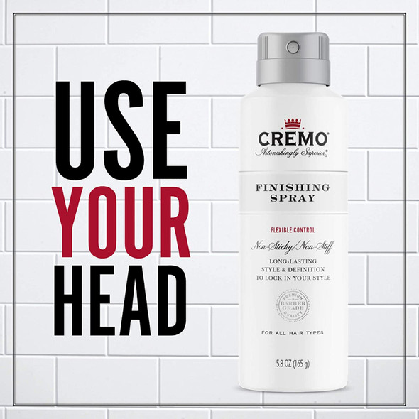 Cremo Barber Grade Hair Finishing Spray Flexible Control Formula 5.8 Ounce