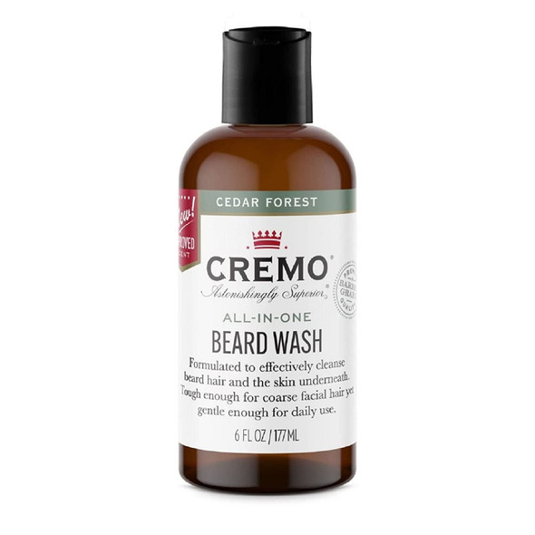 Cremo Cedar Forest AllInOne Beard and Face Wash Specifically Designed To Clean Coarse Facial Hair 6 Fluid Oz