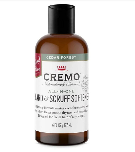 Cremo Cedar Forest Beard  Scruff Softener Softens and Conditions Coarse Facial Hair of all Lengths in Just 30 Seconds 6 Fl Oz.