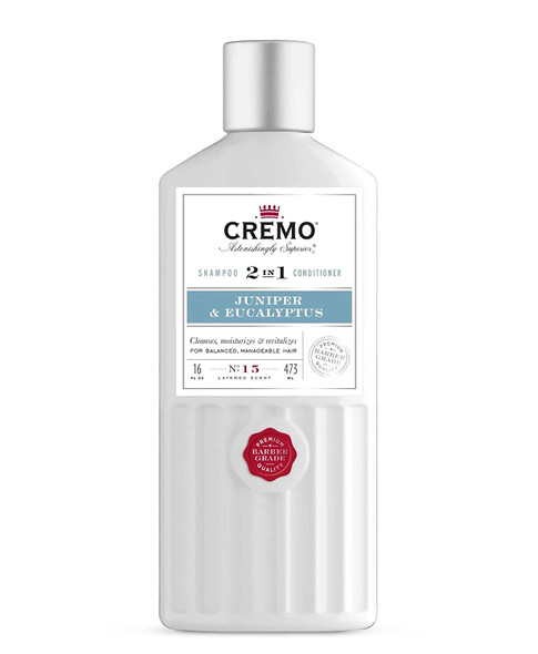 Cremo Barber Grade Juniper  AntiDandruff to Relieve Dry Hair Eucalyptus 16 Fl Oz Pack of 2