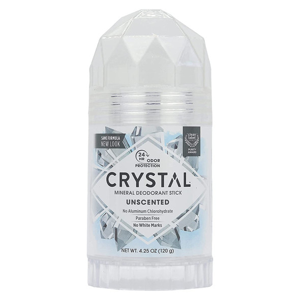 CRYSTAL Deodorant Stick 30003 Unscented 4.25 Ounce White