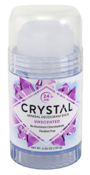 CRYSTAL Mineral Deodorant Stick Unscented Body Deodorant With 24Hour Odor Protection NonStaining  NonSticky Travel Deodorant Aluminium Chloride  Paraben Free 4.25 Ounce Pack of 2