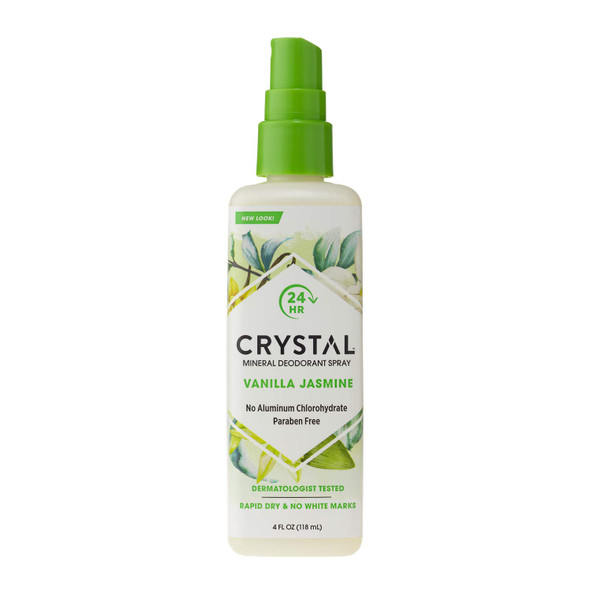 CRYSTAL Deodorant Mineral Deodorant Spray Vanilla Jasmine 4.0 oz White 41991