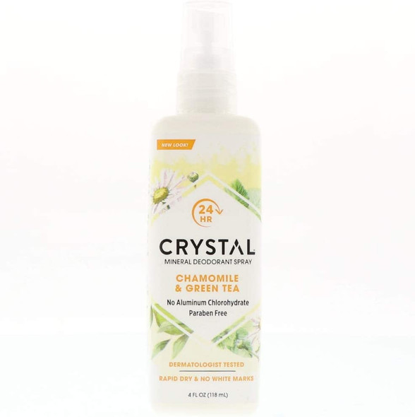 Crystal Essence Mineral Deodorant Spray Chamomile  Green Tea 4 oz Pack of 6