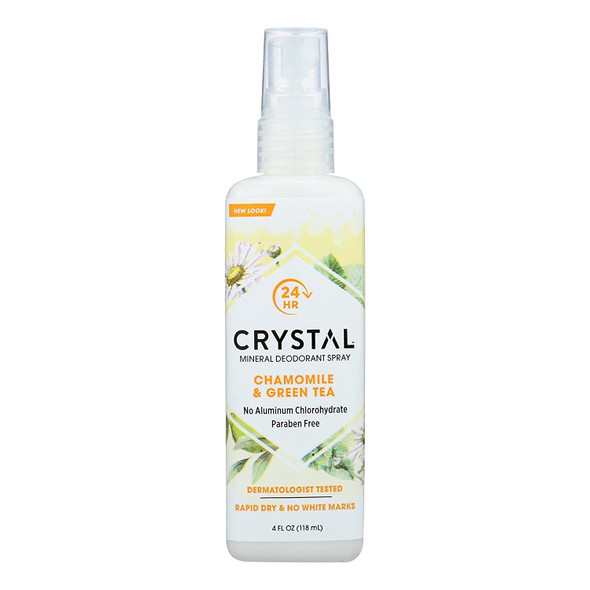 Crystal Essence Mineral Deodorant Spray Chamomile  Green Tea 4 oz