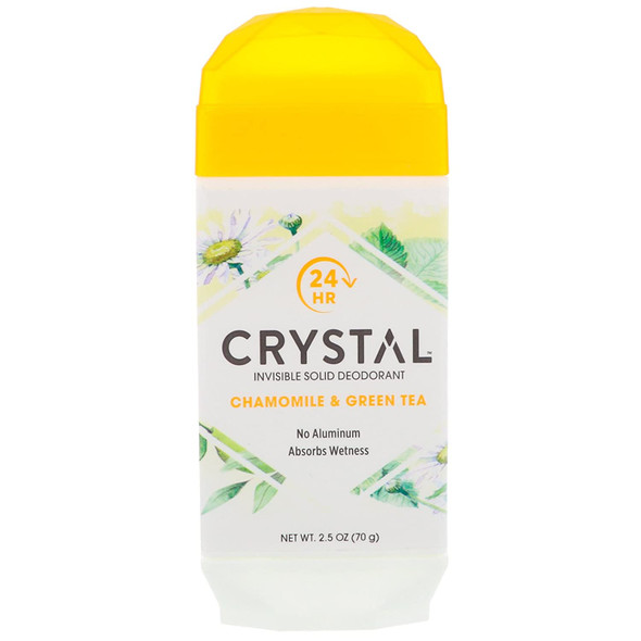 Crystal Deodorant Solid Stick 2.5 Ounce Chamomile  Green Tea Pack of 33