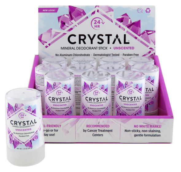 Crystal Deodorant Stick 1.5 Ounce 12 Pieces Display 44ml