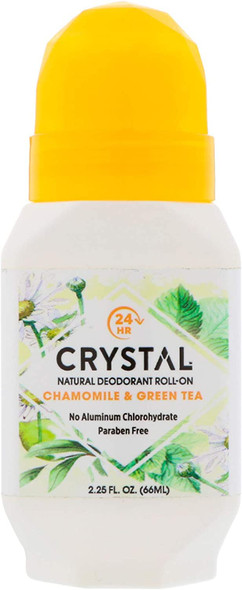 Crystal essence Deodorant Chamomile and Green Tea RollOn  2.25 Oz 8 Pack