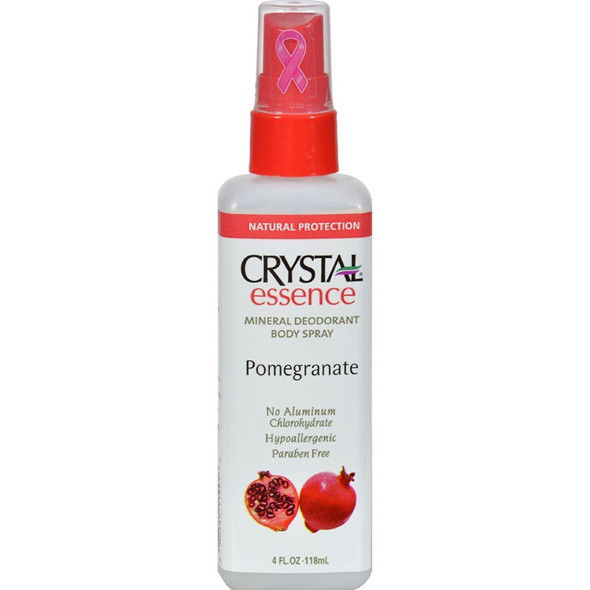 Crystal Essence Pomegranate Mineral Deodorant Body Spray 4 Ounce  6 per case.