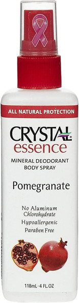 Crystal Essence Mineral Deodorant Body Spray Pomegranate 4 oz Pack of 5