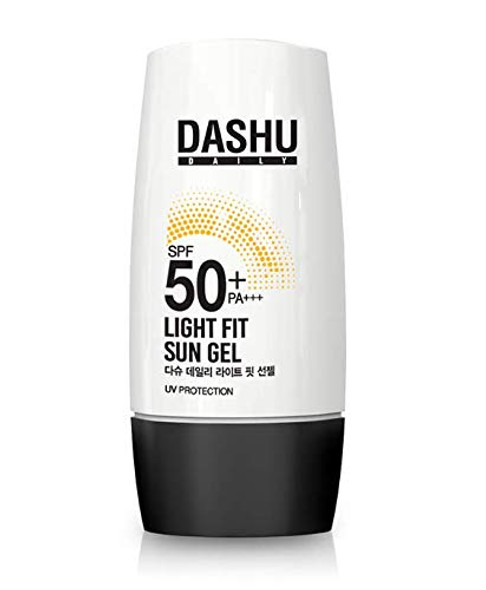 DASHU Daily Light Fit Sun Gel 1.69fl oz  Moisturizing sunscreen For sensitive or acneprone skin SPF 50/PA UV Protection No whitecast Sensitive skin type No greasy