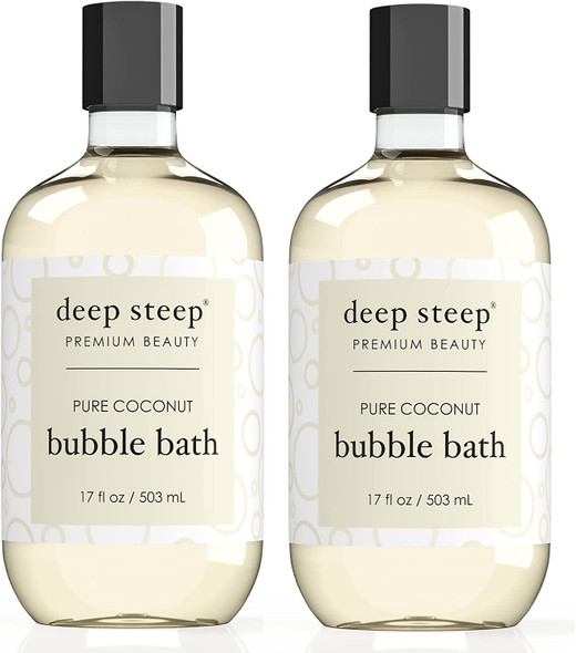 Deep Steep Bubble Bath Pure Coconut 17 Ounces Pack of 2