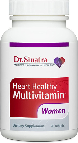 Dr. Sinatras Heart Healthy Multivitamin For Women With Vitamin D 1000 Iu A B12 C E Biotin Folate And Zinc 90 Tablets 30Day Supply