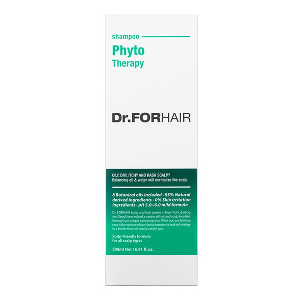 Dr.FORHAIR Phyto Therapy Shampoo 16.9 fl oz 500 ml for Sensitive Scalp pH Balanced Calming Soothing Hair Care Add Volume and Shine Treatment Paraben Silicone Sulfates Free