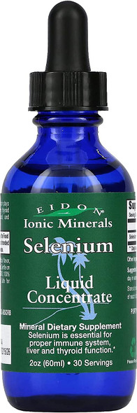Eidon Ionic Minerals Ionic Selenium Liquid Concentrate  Ionic Selenium Drops Helps Support Normal Liver Function  a Healthy Immune System AllNatural Vegan  Liquid Selenium Drops 2 oz Bottle