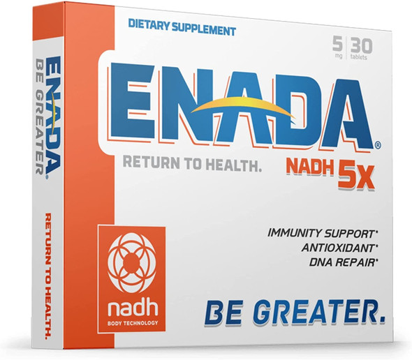 ENADA 5X NADH Supplement Reduced Nad  more efficient than NMN  Natural Energy Supplement that Support Immunity DNA Repair Antioxidant  Serves as Energy and Memory Booster  30 Tablets 1 per serving