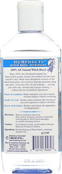 HUMPHREYS WITCH HAZEL Humphreys Witch Hazel Astringent 8 Oz