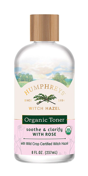 Humphreys Clarify  Soothe Witch Hazel with Rose Organic Toner Clear 8 Oz  Pack of 1