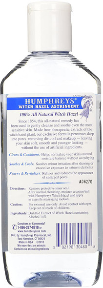 Humphreys Witch Hazel Astringent 8 Fl Oz