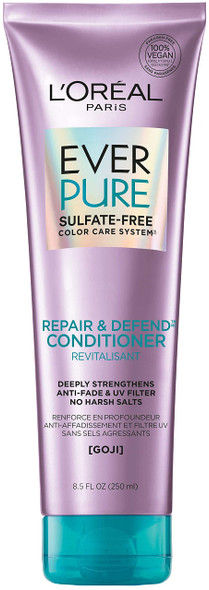 L'Oreal Paris EverPure Repair and Defend Sulfate Free Shampoo for Color-Treated Hair, Strengthens and Repairs Damaged Hair, with Goji, 8.5 Fl; Oz
