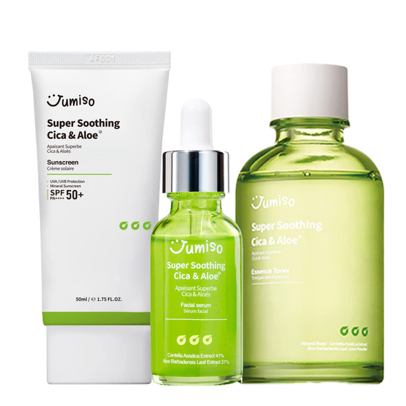 JUMISO Super Soothing Cica  Aloe Set Facial Serum 30ml  Sunscreen 50ml  Facial Toner 125ml