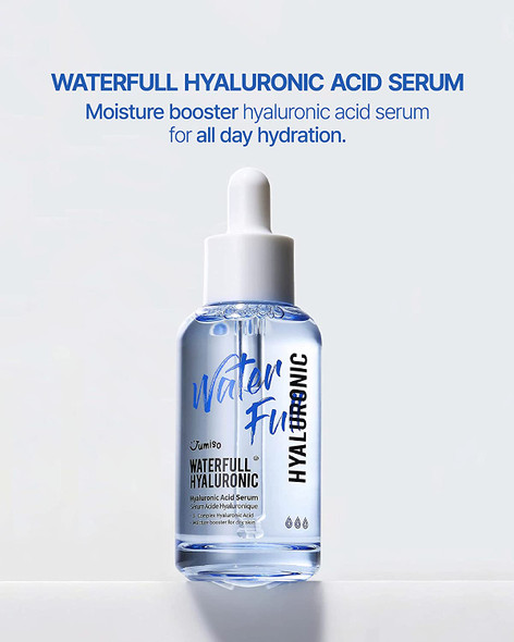 JUMISO Waterfull Hyaluronic Acid Serum 1.69 fl.oz / 50ml  Face Moisturizer Facial Hydrating Serum for All Skin Types Moisture Booster for Dry Skin  Vegan FragranceFree