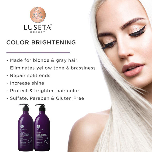 Luseta Purple Conditioner for Colored Hair 33.8oz Women Hair Conditioner for Grey Hair and Blonde Hair Best Purple Conditioner for Curly and Damaged Hair Sulfate  Paraben Free