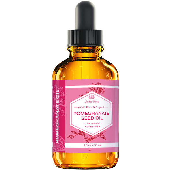 Leven Rose Pomegranate Seed Oil 100 Pure Unrefined Cold Pressed Antioxidant Moisturizer for Hair Skin and Nails 1 oz