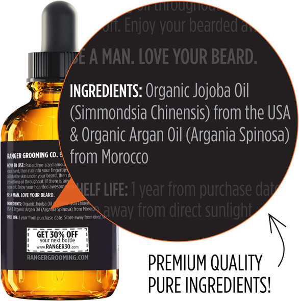 Leven Rose Beard Oil  Leave In Conditioner 100 Pure Natural for Groomed Beards Mustaches and Moisturized Skin 1 oz by Ranger Grooming Co