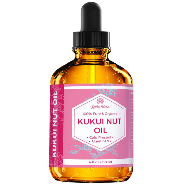 Kukui Nut Oil from Leven Rose 100 Natural Organic Cold Pressed Unrefined 4 oz