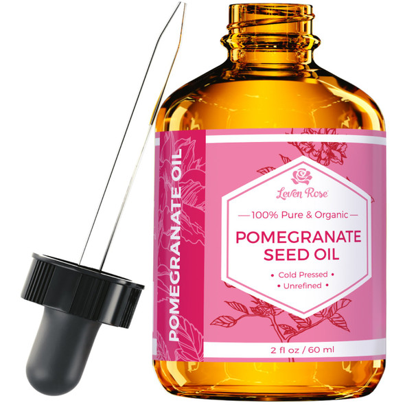 Leven Rose Pomegranate Seed Oil 100 Pure Unrefined Cold Pressed Antioxidant Moisturizer for Hair Skin and Nails 2 oz